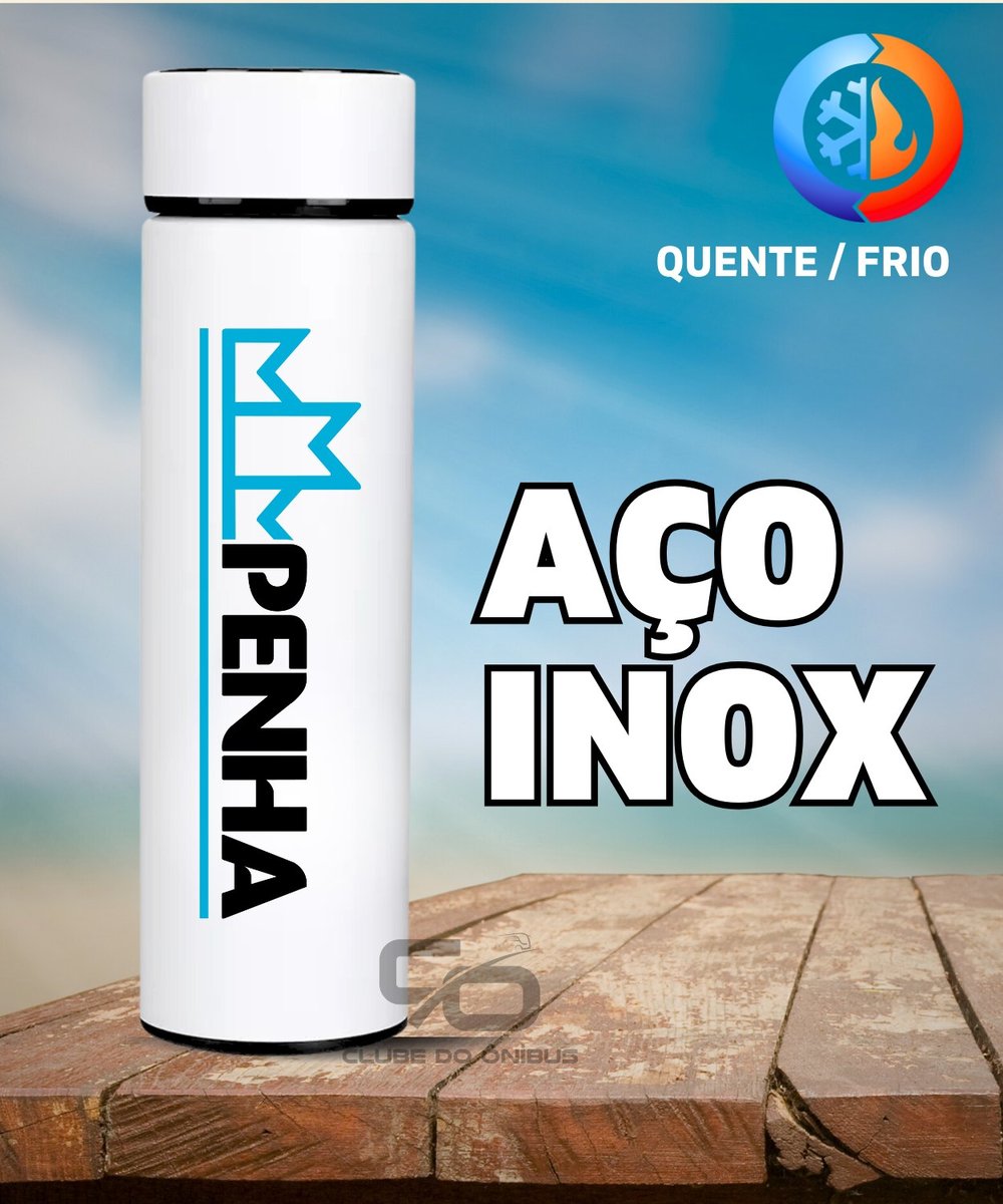 Nome do produto: GARRAFA TÉRMICA LOGOTIPO PENHA 