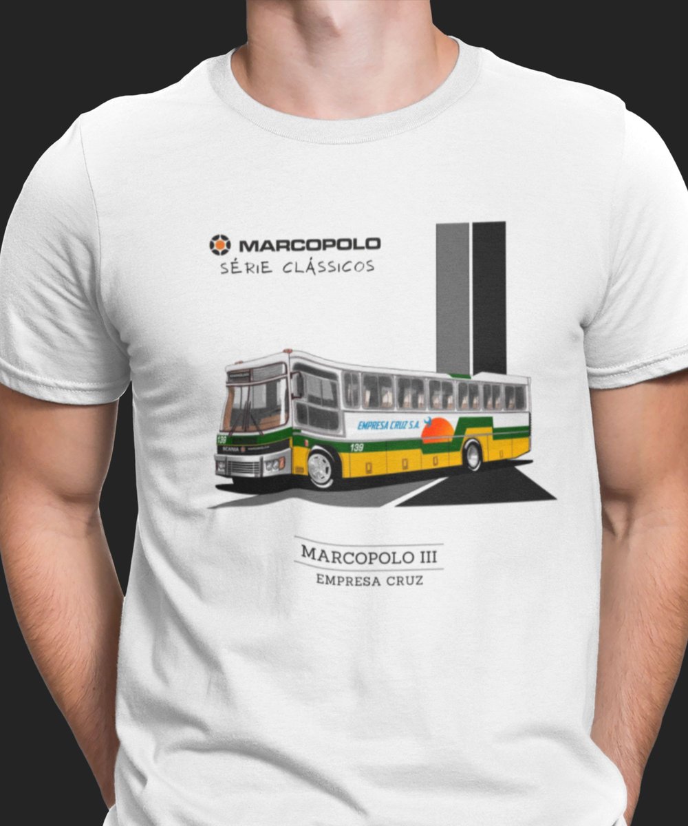 Nome do produto: CAMISETA ÔNIBUS EMPRESA CRUZ (ARARAQUARA) MARCOPOLO III SCANIA B111