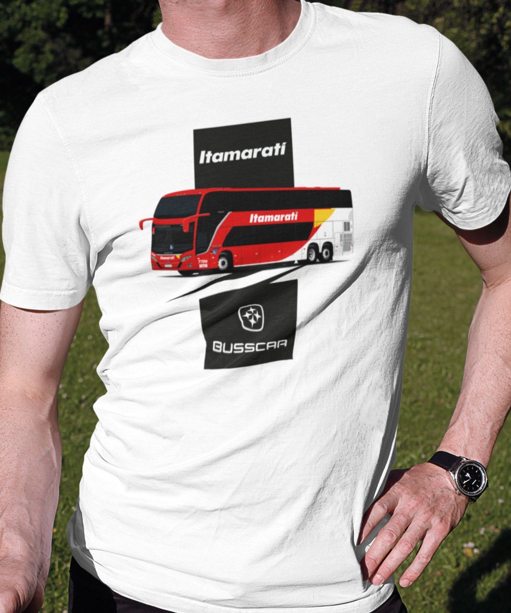 Nome do produto: CAMISETA ÔNIBUS EXPRESSO ITAMARATI BUSSCAR VISSTA BUSS DD