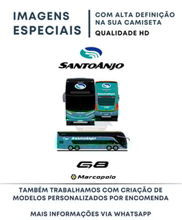 Nome do produto CAMISETA ÔNIBUS VIAÇÃO SANTO ANJO DA GUARDA MARCOPOLO G8