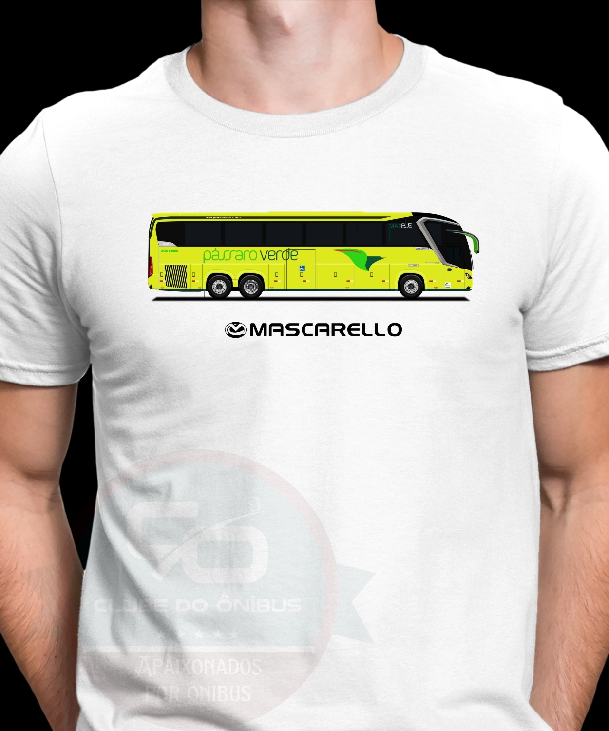 CAMISETA ÔNIBUS VIAÇÃO PÁSSARO VERDE MASCARELLO ROMA R6