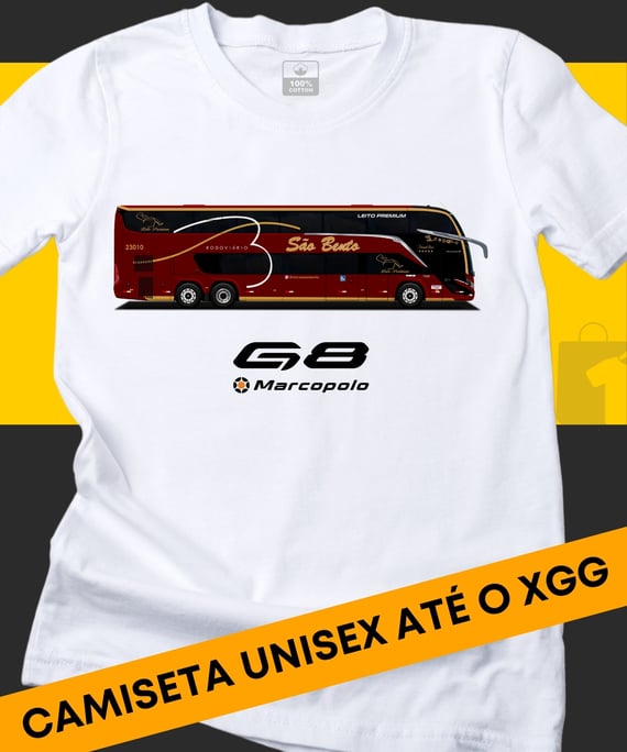 CAMISETA ÔNIBUS RODOVIÁRIO SÃO BENTO MARCOPOLO G8
