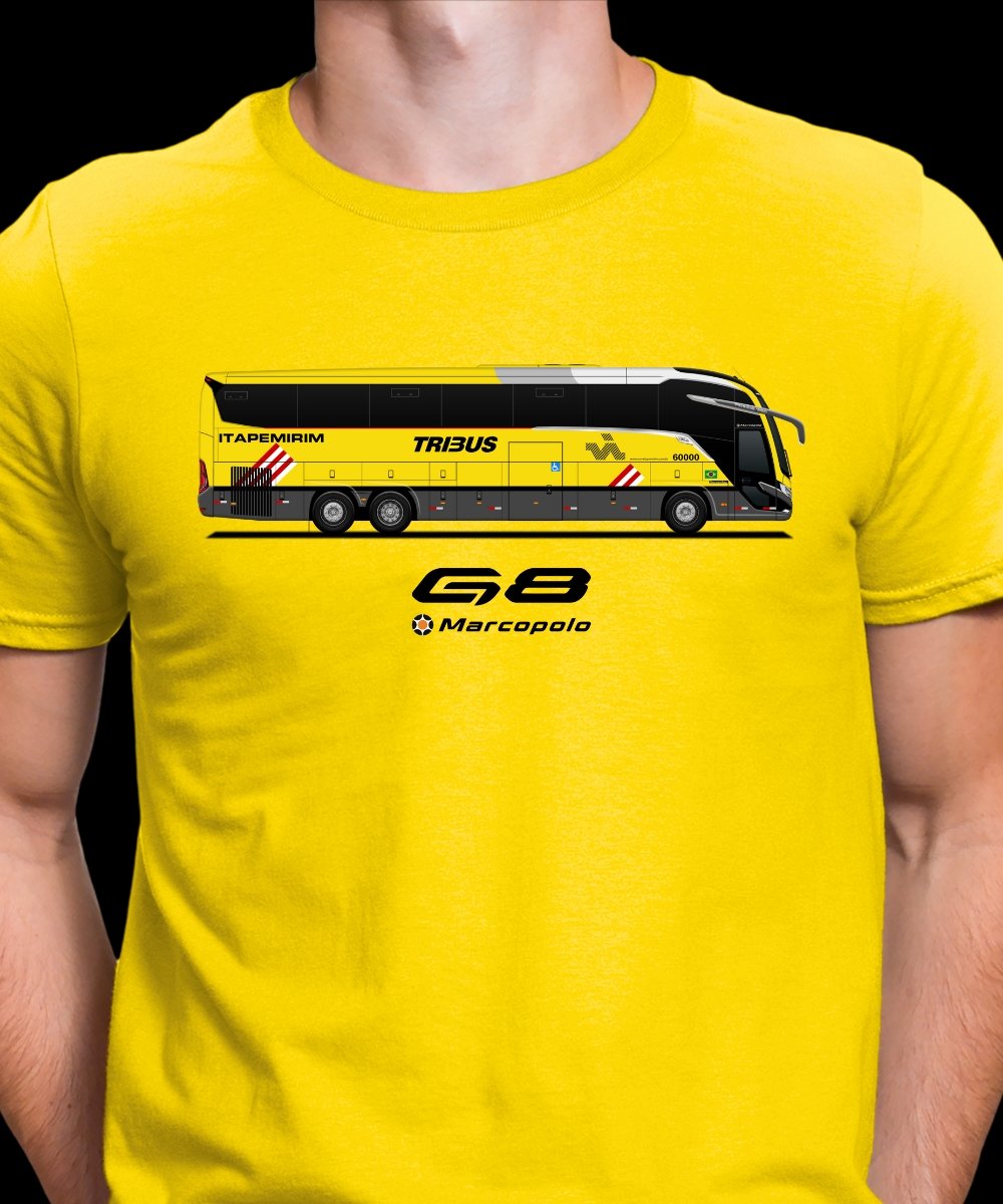 Nome do produto: CAMISETA VIAÇÃO ITAPEMIRIM TRIBUS RETRÔ MARCOPOLO G8