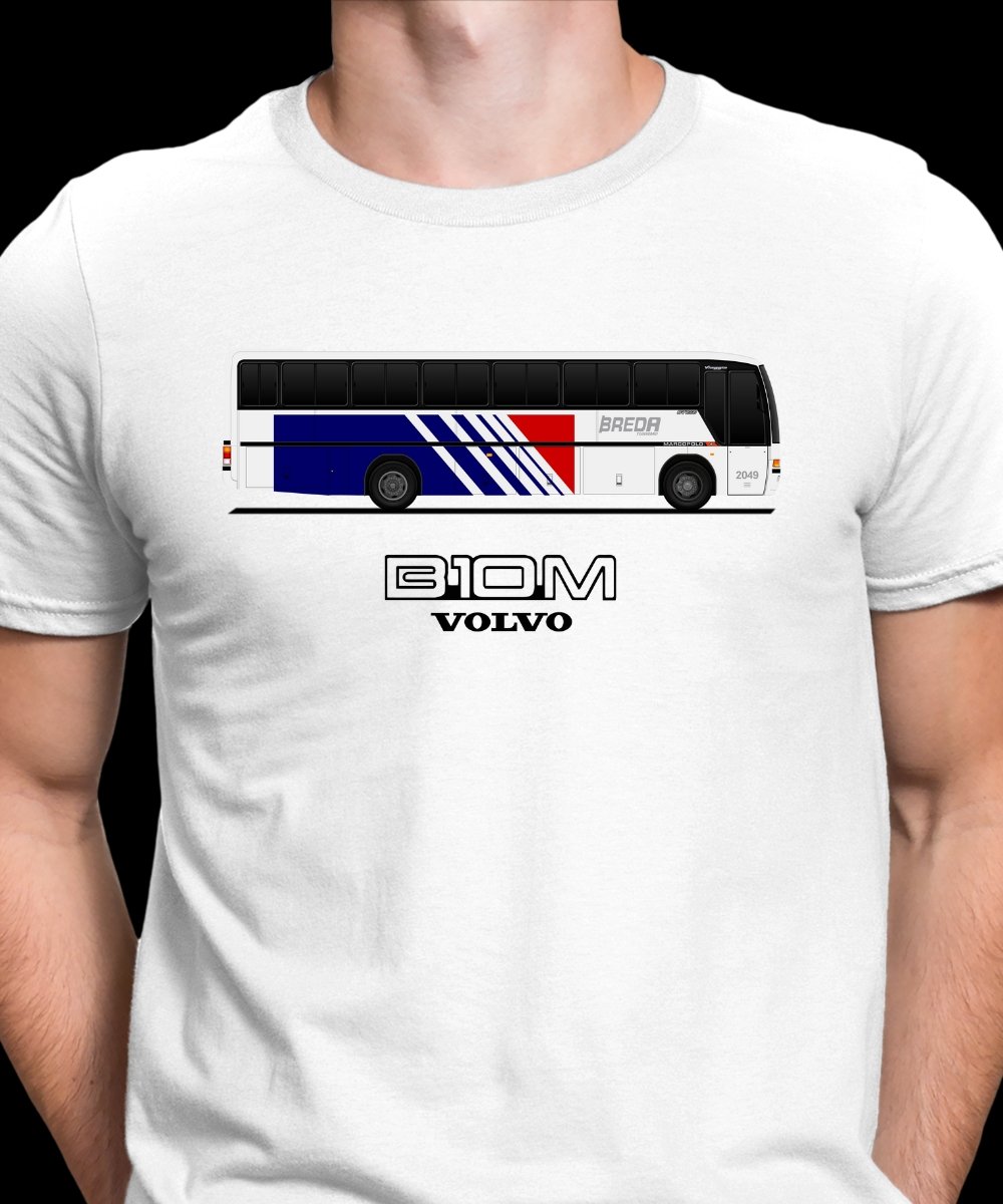 Nome do produto: CAMISETA ÔNIBUS BREDA MARCOPOLO VIAGGIO GV 1000 VOLVO B10M 