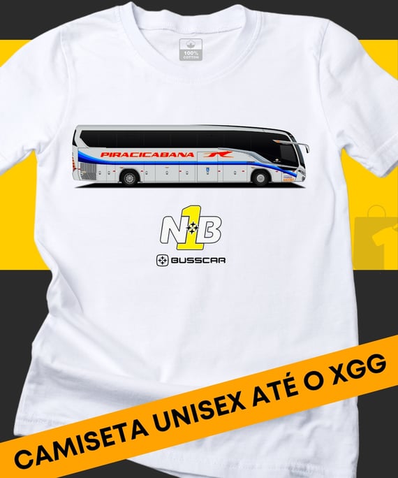 CAMISETA ÔNIBUS VIAÇÃO PIRACICABANA BUSSCAR VISSTA BUSS  NB1