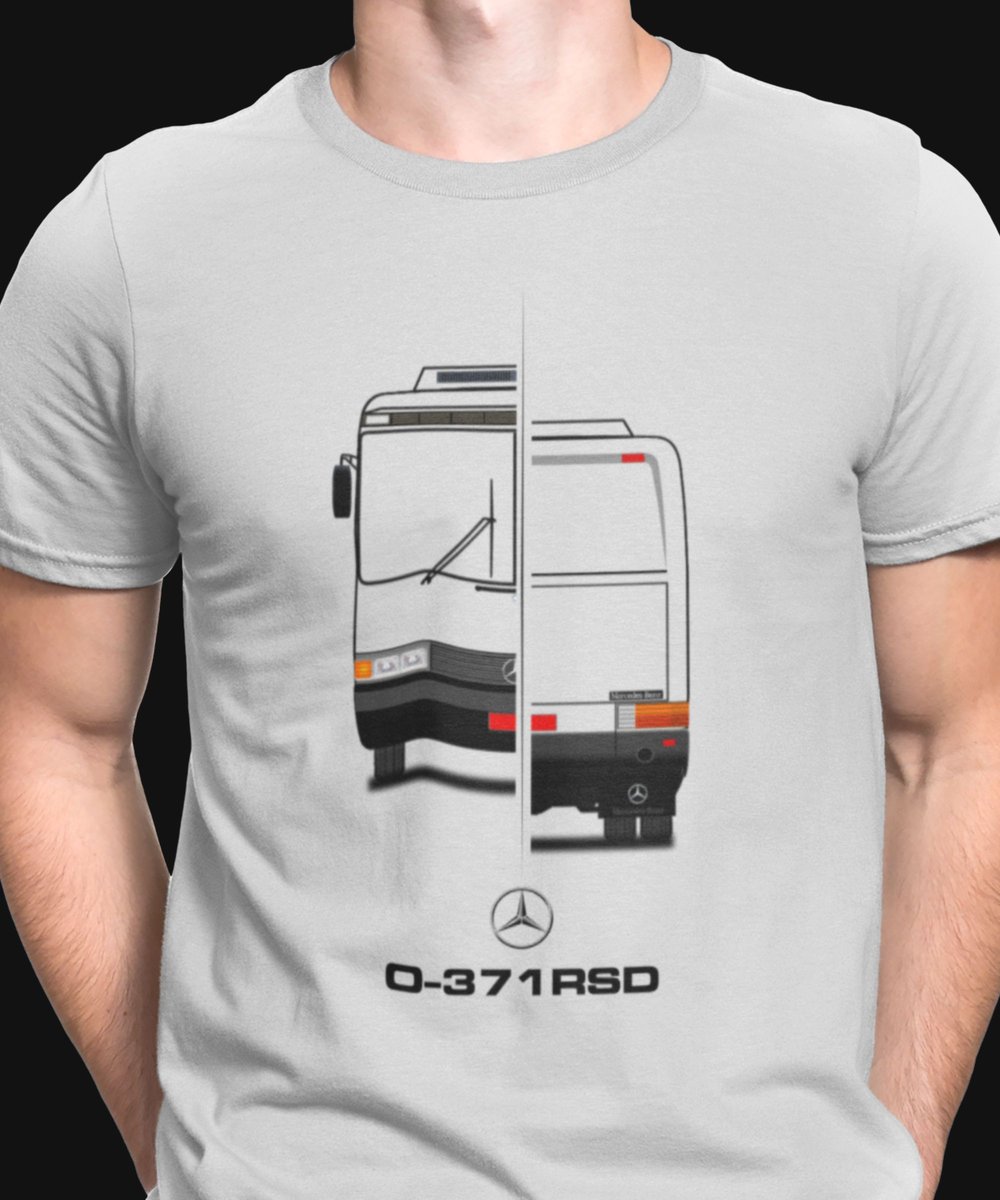 Nome do produto: CAMISETA ÔNIBUS MERCEDES BENZ O-371 SÉRIE TRAÇOS