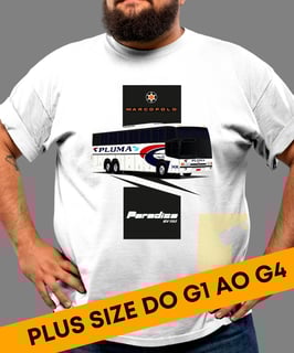 Nome do produto CAMISETA ÔNIBUS PLUMA CONFORTO E TURISMO MARCOPOLO PARADISO GV 1150