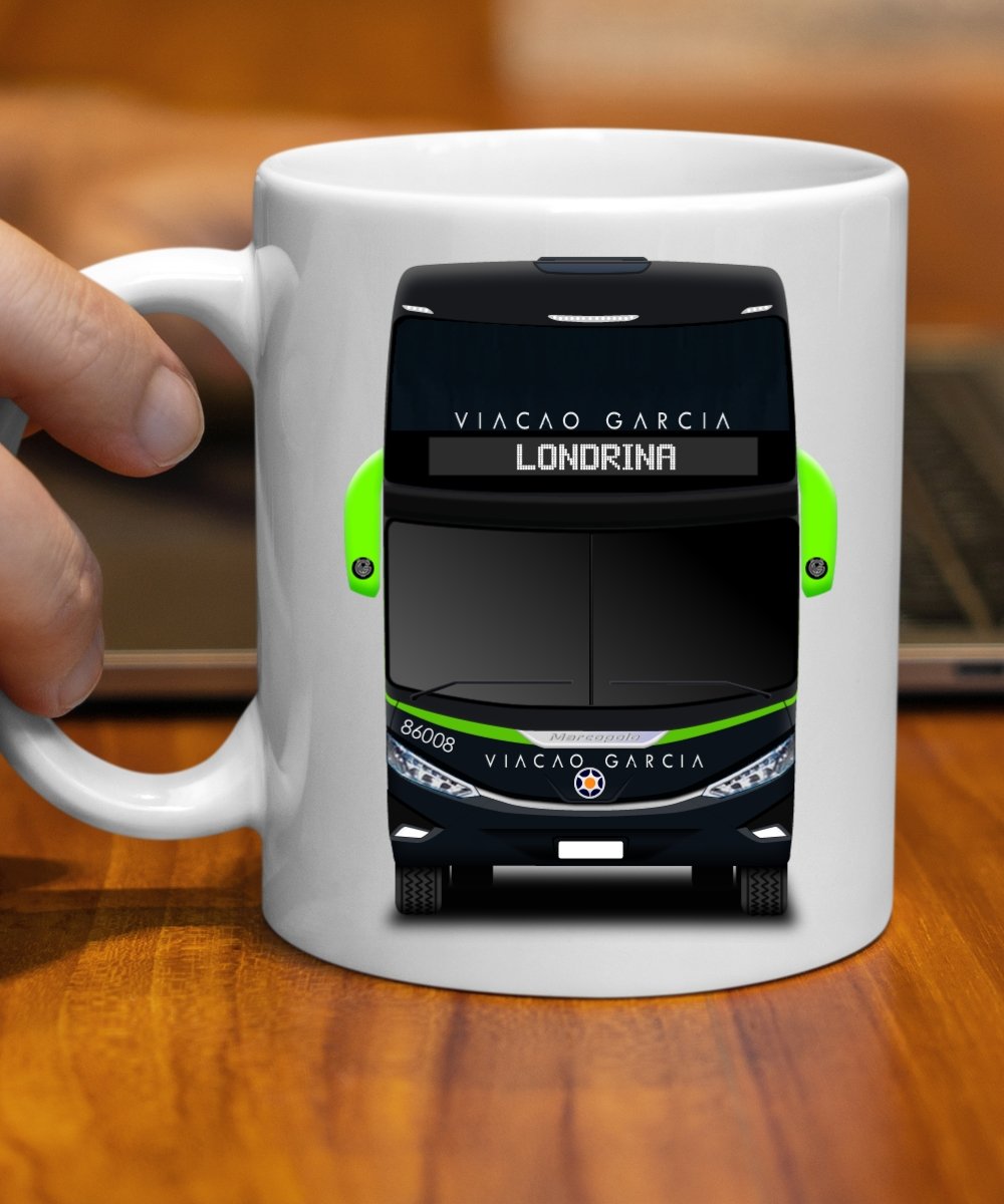 CANECA ÔNIBUS VIAÇÃO GARCIA MARCOPOLO G8