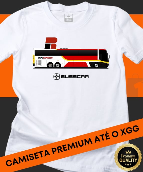 CAMISETA ESPECIAL ÔNIBUS REAL EXPRESSO BUSSCAR JUM BUSS 360