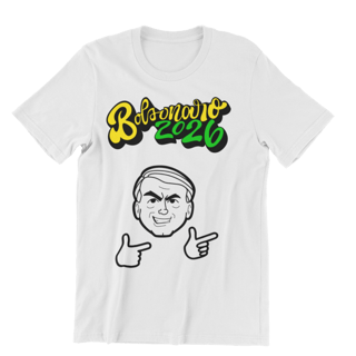 Camiseta Bolsonaro 2026 - Branca, unissex