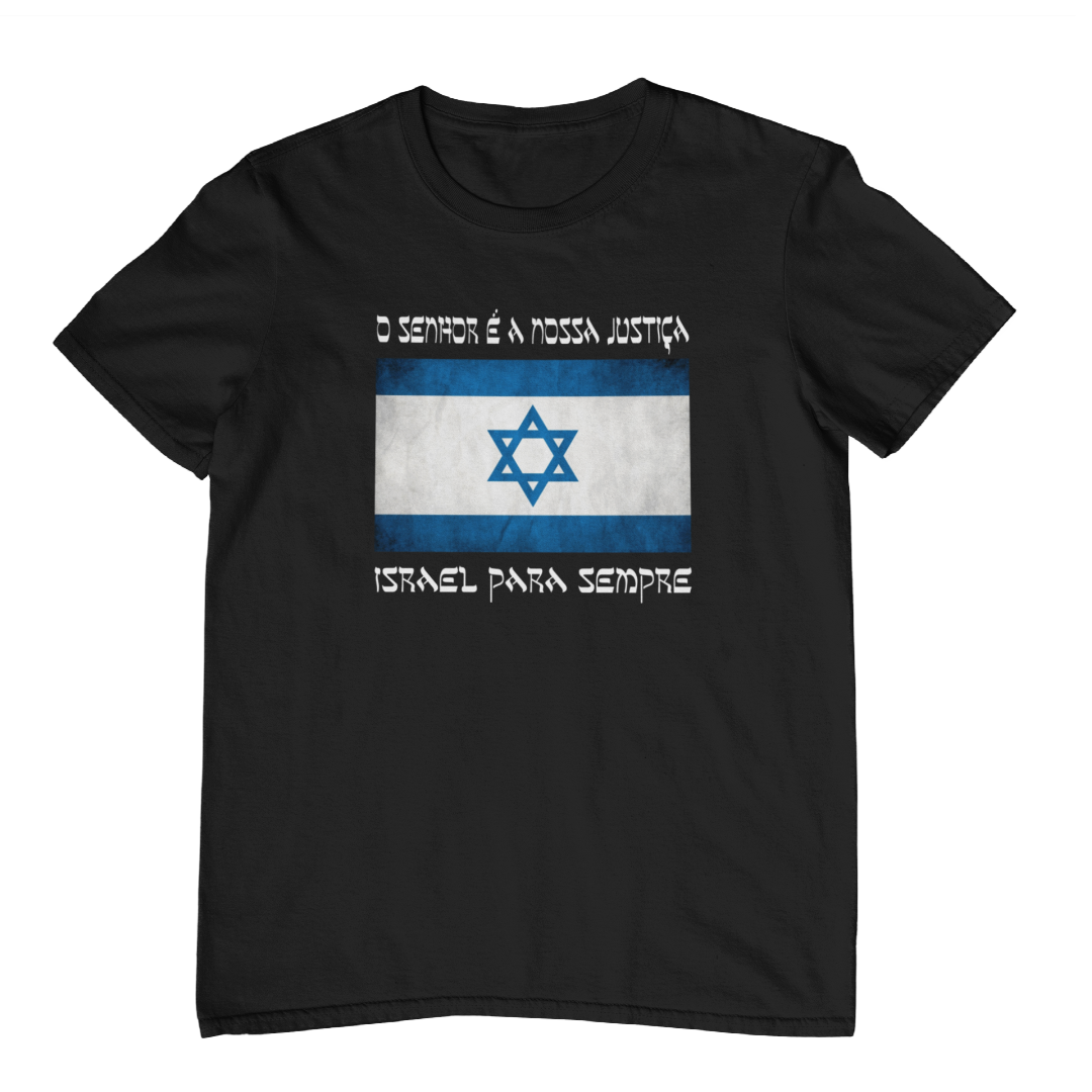 Nome do produto: Camiseta Israel para Sempre - Preta, unissex