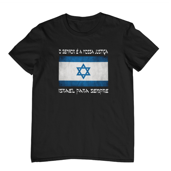 Camiseta Israel para Sempre - Preta, unissex