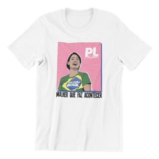 Camiseta Michelle Bolsonaro - Branca, unissex