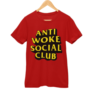 Camiseta Anti Woke - Vermelha e Azul, unissex