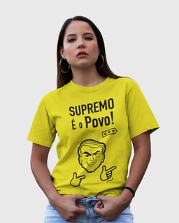 Nome do produto Camiseta Supremo é o Povo - Amarela, unissex