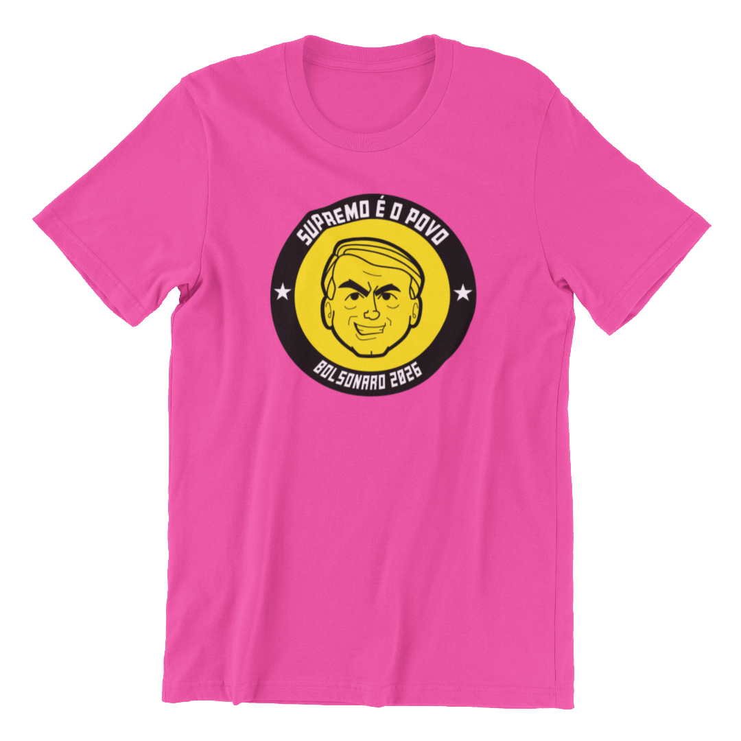 Nome do produto: Camiseta Supremo é o Povo - Azul e Rosa, unissex