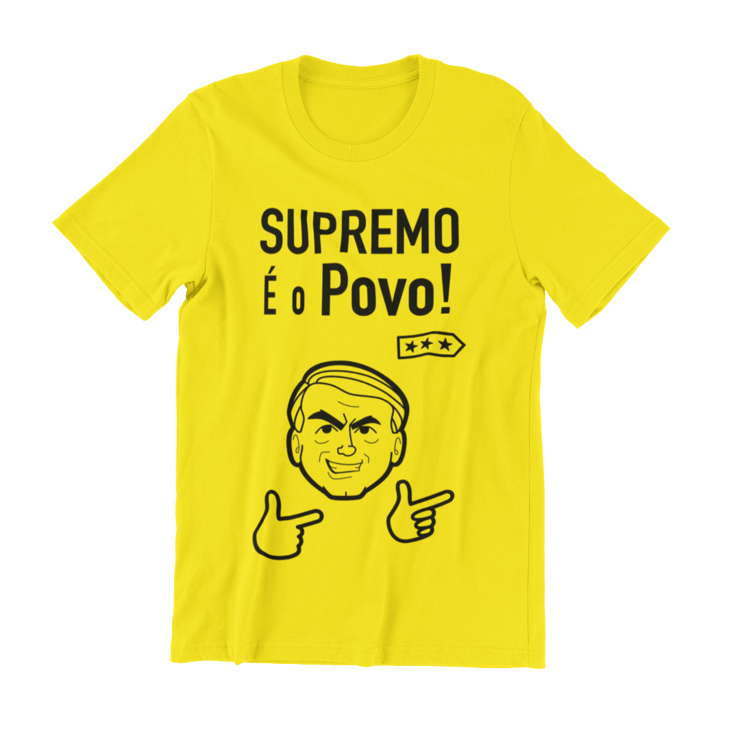 Nome do produto: Camiseta Supremo é o Povo - Amarela, unissex