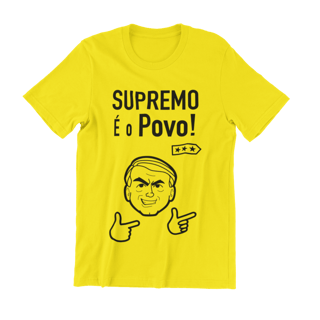 Camiseta Supremo é o Povo - Amarela e Cinza, unissex