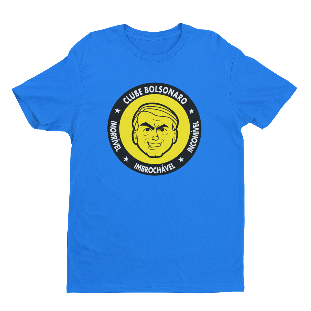 Camiseta Clube Bolsonaro - Azul, Cinza e Amarela