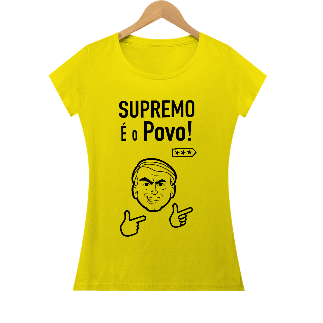 Camiseta Supremo é o Povo - Amarela e Rosa, feminina