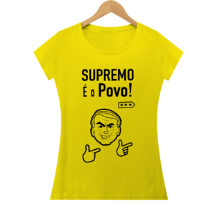 Camiseta Supremo é o Povo - Amarela e Rosa, feminina