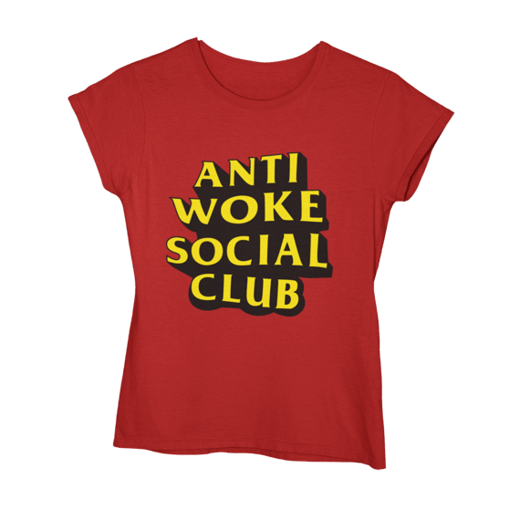 Camiseta Anti Woke - Vermelha e Azul, femina