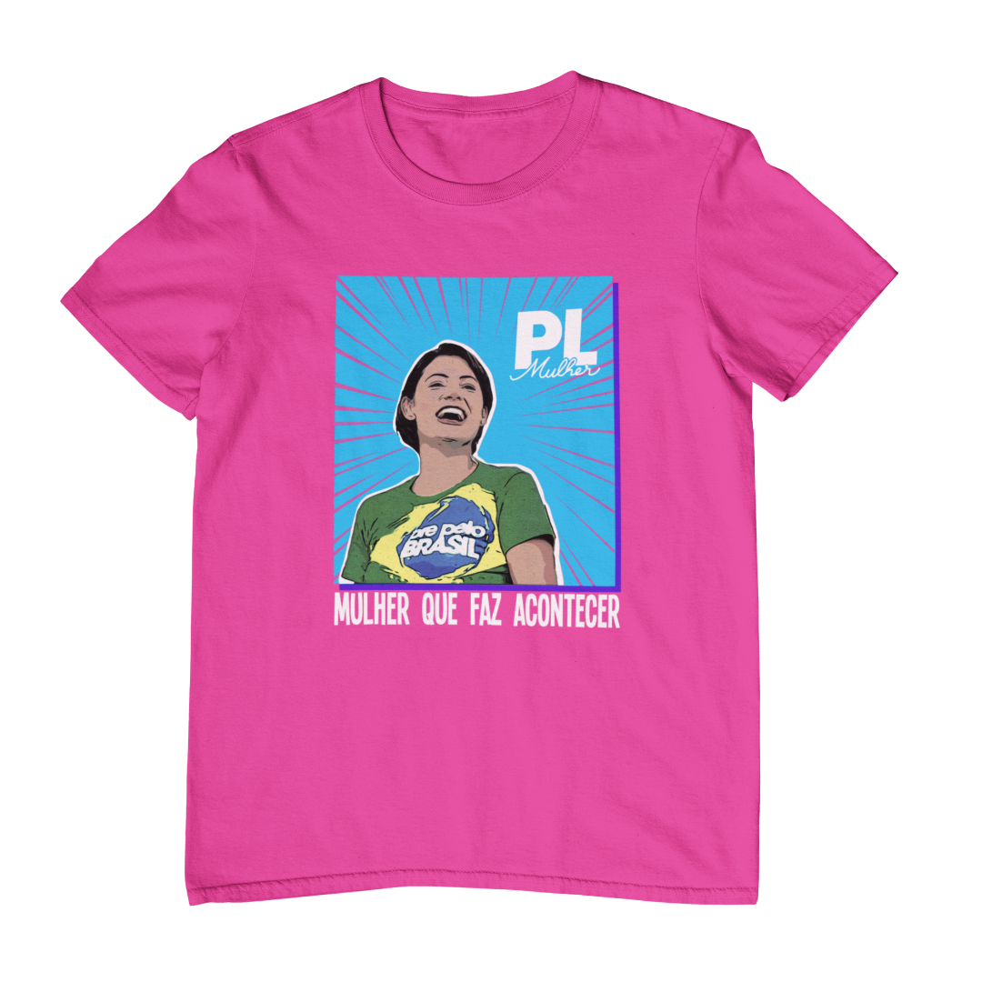 Nome do produto: Camiseta Michelle Bolsonaro - Rosa, unissex