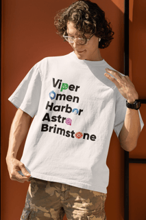 Camiseta Valorant Controladores Branca ( colorida )