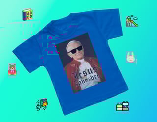Nome do produto Camiseta Infantil Felipe D'Aloia - Jesus Save Bro