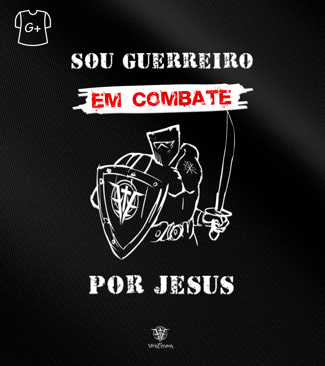 Nome do produto: Camiseta Plus Size Voz Eterna - Guerreiro em Combate