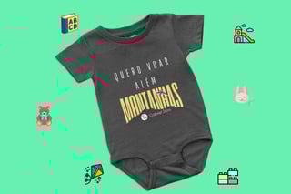 Nome do produto Body Infantil Gabriel Dilins - Quero Voar Além das Montanhas