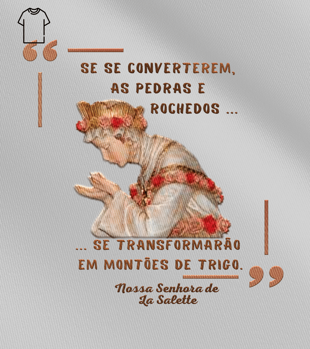 Nome do produto: Camiseta Masculina Cris Margaridi - Nossa Senhora de La Salette