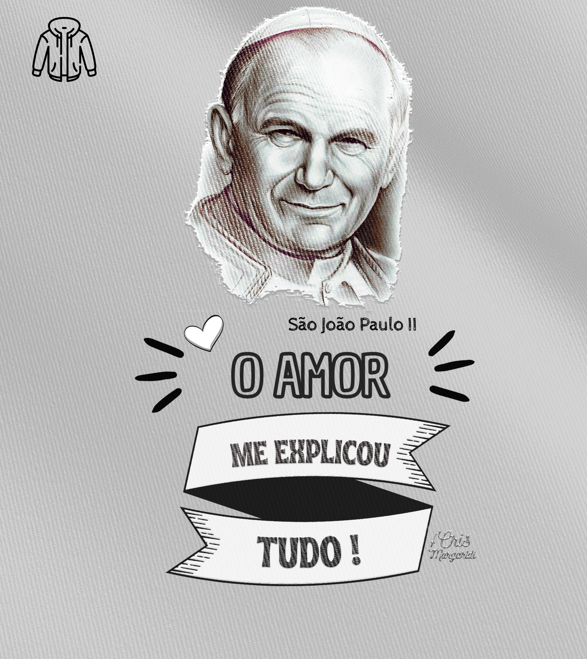 Moletom com ziper Cris Margaridi - O Amor Explicou Tudo