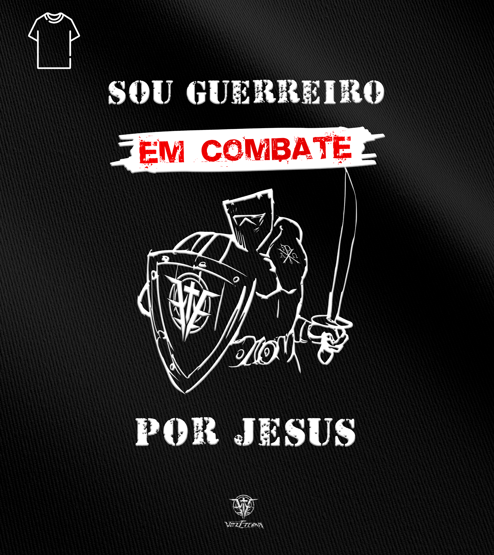 Camiseta Masculina Voz Eterna - Guerreiro em Combate