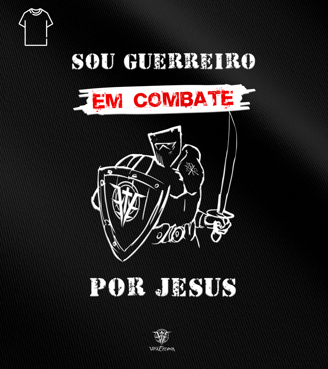 Nome do produto: Camiseta Masculina Voz Eterna - Guerreiro em Combate