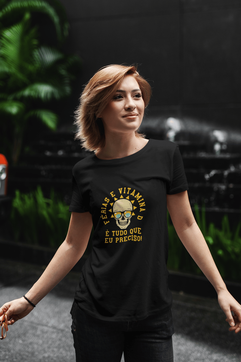 Nome do produto: T-shirt Feminina Férias e Vitamina D