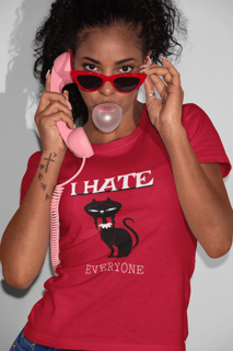 T-shirt Feminina Eu Odeio Todos