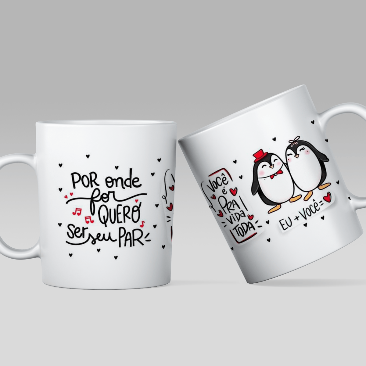 Nome do produto: Caneca Eu + Você Pinguim