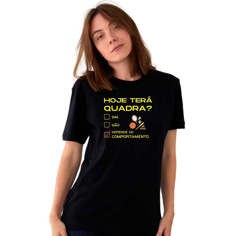 Camiseta Feminina - Terá quadra - Preto