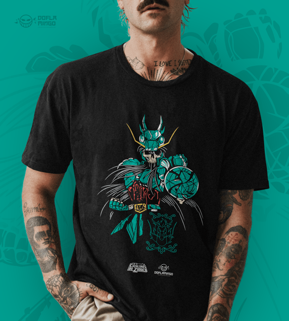 T-shirt Caveira Shiryu de Dragão