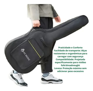 Nome do produto Capa Bag Luxo Acolchoada Estofada P/ Violão Classico Folk