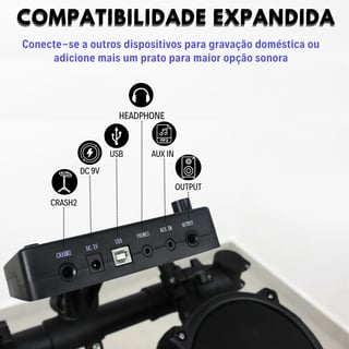 Nome do produto Kit Bateria Eletrônica Completa Groove Drums Edg500 5 Pads Mesh 3 Pratos Profissional + Banco Fone De Ouvido