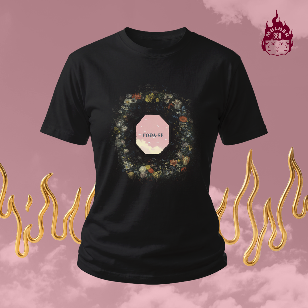 Foda-se com Arranjo de Flores - Camiseta Baby Long