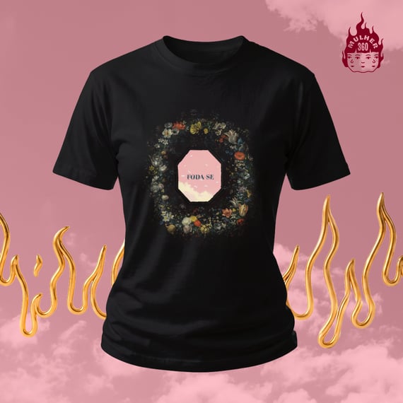 Foda-se com arranjo de flores - Camiseta Baby Long