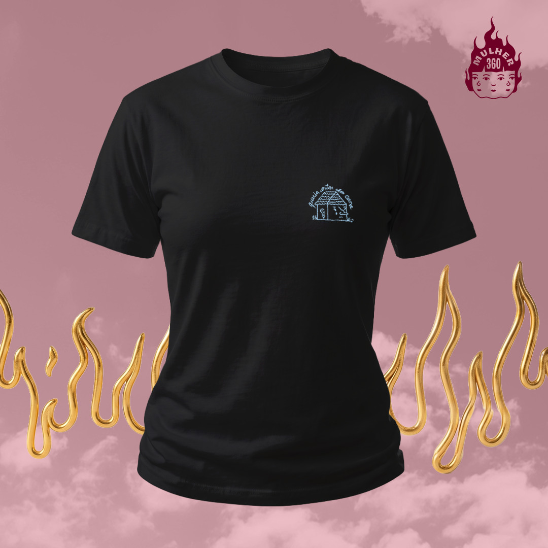 Queria Estar em Casa - Camiseta Baby Long