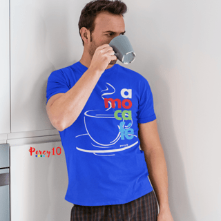 Camiseta Dimona Masculina Personalizada Estampada Amo Café 