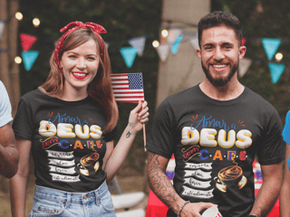 Nome do produto Camiseta Dimona Estampada Amar Deus com Café