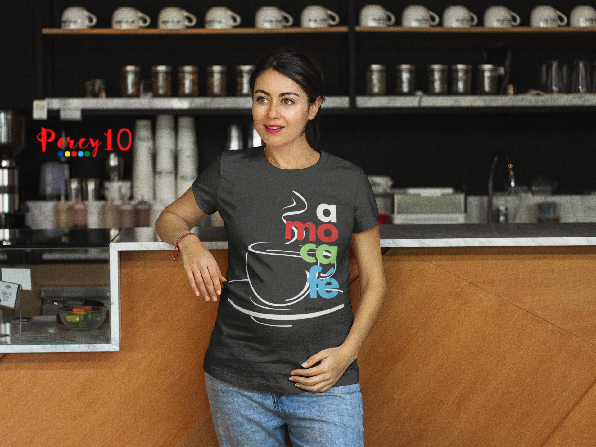 Camiseta Dimona Feminina Personalizada Estampada Amo Café 