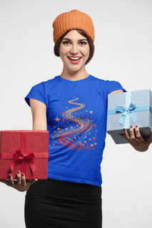 Nome do produto Camiseta Estampada Feminina Natal Caminho de Estrelas