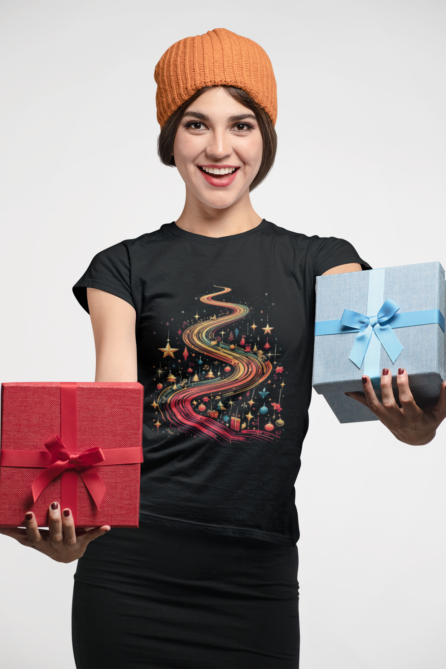 Camiseta Estampada Feminina Natal Caminho de Estrelas